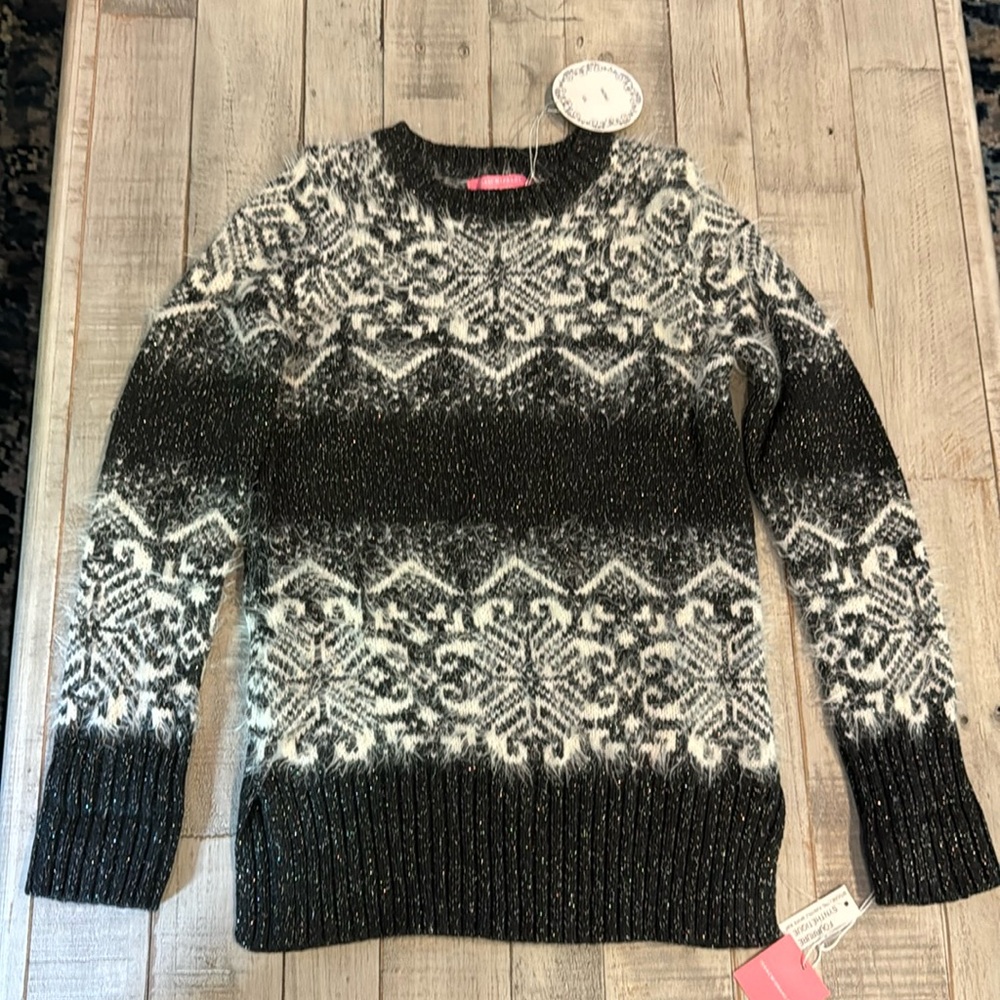 Furry and metallic sweater